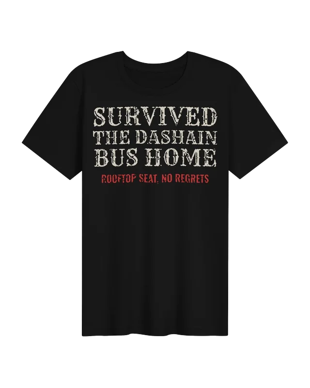 Survived the Dashain Bus unisex tee in Black