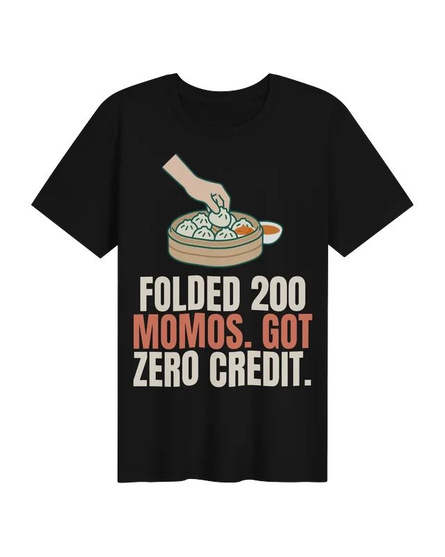 Folded 200 Momos unisex tee in Black