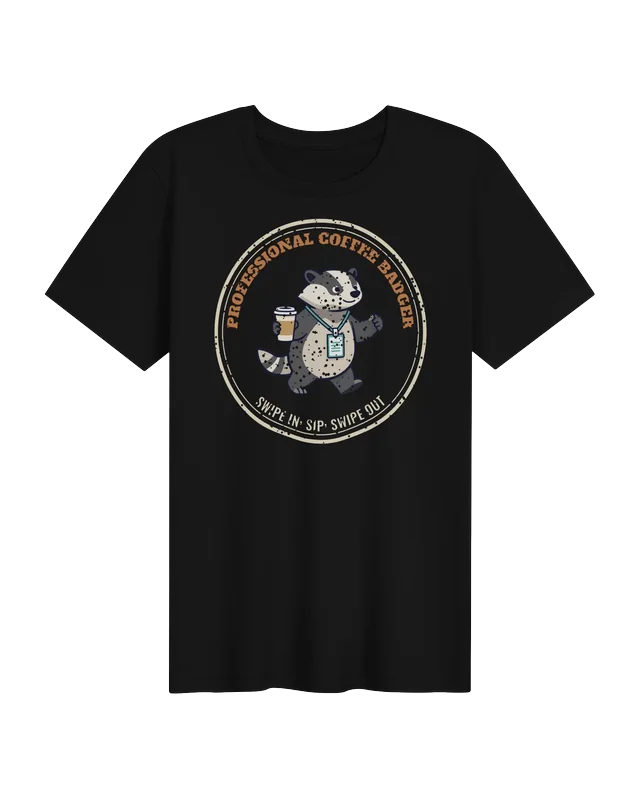 Professional Coffee Badger unisex tee in Black